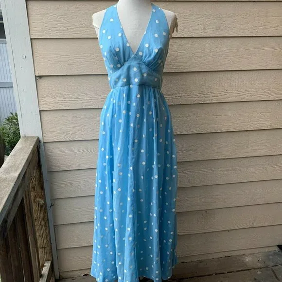 🔥SOLD🔥Candi Jones Vintage Retro Polka Dotted Halter Dress - Picture 2 of 8